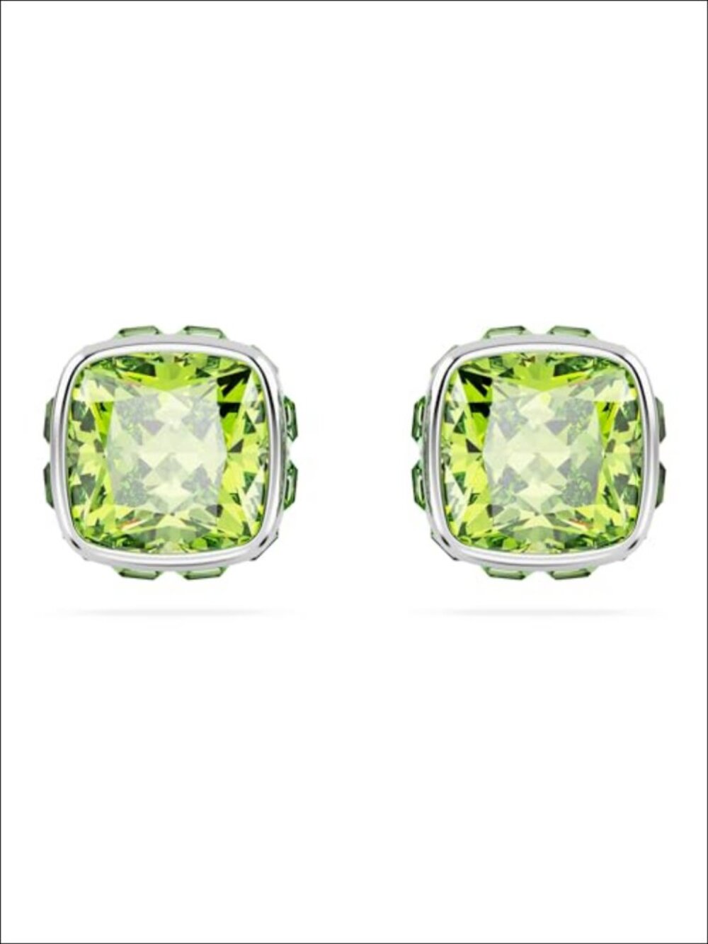 Swarovski Crystal August Birthstone Stud Earrings Rhodium Plated